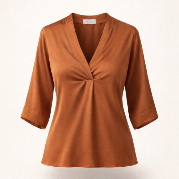 BSB Tops - BSB V-Neck Blouse | 100% Viscose Satin-Look | EU 40 / US M